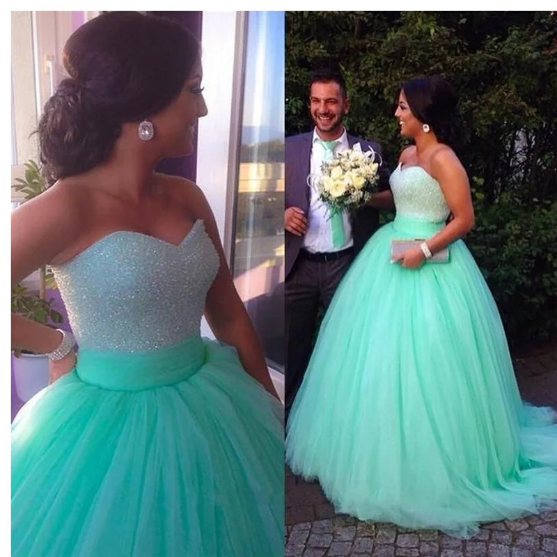 Women's Workout Garments Boho - Chic Festival - Ready Style Siaoryne LP0928 Sweetheart Mint Green Ball Gown Quinceanera Dress Sweet 16 Dresses Beaded