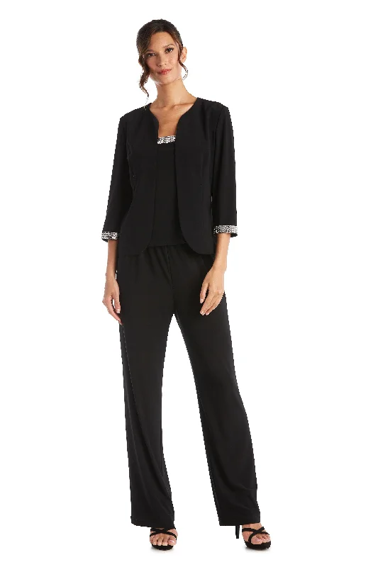 Women's Relaxed Outfit Feminine Soft - Hued Look R&M Richards 7449 Mother Of The Bride Pant Suit Sale