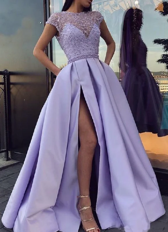 Women's Clothing Minimalist Office - Ready Style Women Beads Prom Dresses Long Evening Gowns Side Slit Formal Party Dress YPD288