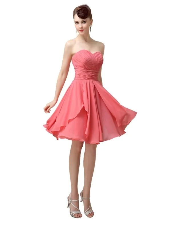 Vintage-Inspired Garments Feminine Grace Sweetheart Short A-Line Bridesmaid Dresses