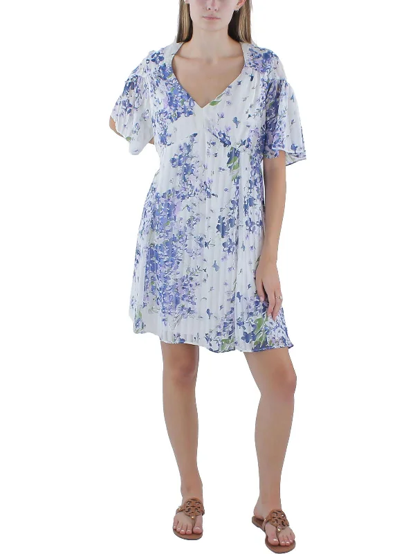 Women's Formal Event Outfit Luxury Comfort Womens Floral Print Chiffon Mini Dress