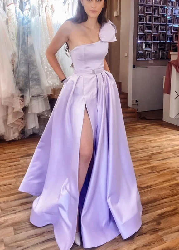 Women's Floral Print Outfit Summer Fashion Simple purple satin long prom dress purple long evening dress   cg12152