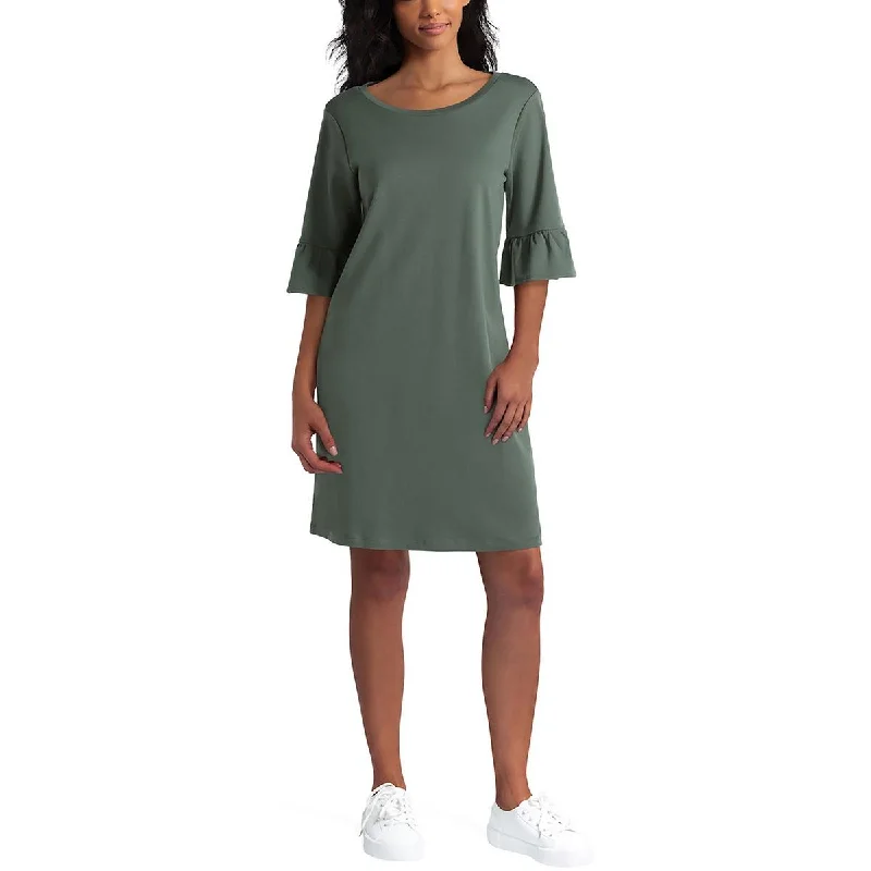 Women's Stylish Outdoor Outfit Timeless Elegant Isaac Mizrahi Womens Crewneck Midi T-Shirt Dress