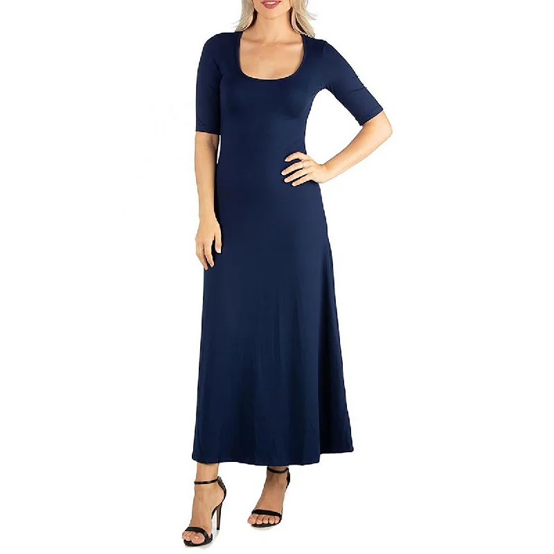 Chic Women's Attire Bold Silhouette 24seven Comfort Apparel Womens Midi T-Shirt Dress Midi Dress