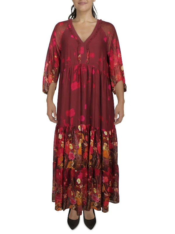 Casual Attire For Women Coastal Beach - Inspired Style Womens Floral Print Polyester Maxi Dress