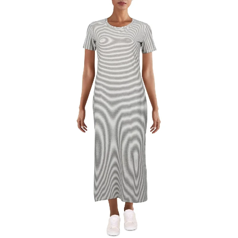 Women's Effortless Casual Outfit Effortless Grace Theory Womens Cherryal Striped Long T-Shirt Dress